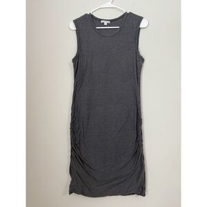 James Perse Ruched Sides Dress Gray Sleeveless Cotton Modal 3 Size L Capsule‎